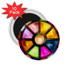 Glass Colorful Stained Glass 2 25  Magnets (10 Pack)  by Nexatart