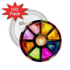 Glass Colorful Stained Glass 2 25  Buttons (100 Pack)  by Nexatart