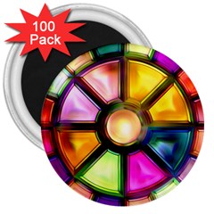 Glass Colorful Stained Glass 3  Magnets (100 Pack) by Nexatart