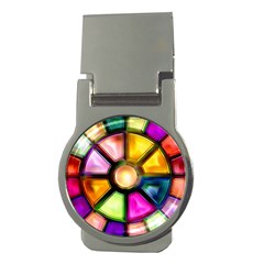 Glass Colorful Stained Glass Money Clips (round) 