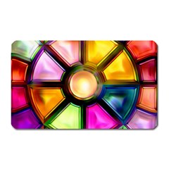 Glass Colorful Stained Glass Magnet (rectangular) by Nexatart