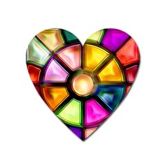 Glass Colorful Stained Glass Heart Magnet by Nexatart