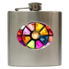 Glass Colorful Stained Glass Hip Flask (6 Oz) by Nexatart