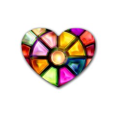 Glass Colorful Stained Glass Heart Coaster (4 Pack)  by Nexatart