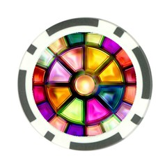 Glass Colorful Stained Glass Poker Chip Card Guard by Nexatart