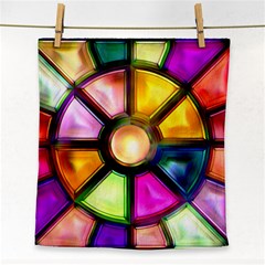 Glass Colorful Stained Glass Face Towel by Nexatart