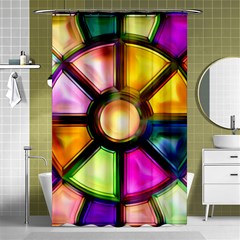 Glass Colorful Stained Glass Shower Curtain 48  X 72  (small)  by Nexatart