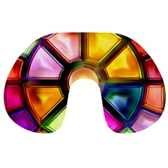 Glass Colorful Stained Glass Travel Neck Pillows by Nexatart