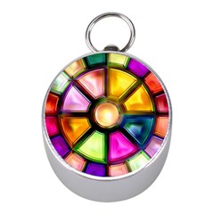 Glass Colorful Stained Glass Mini Silver Compasses by Nexatart