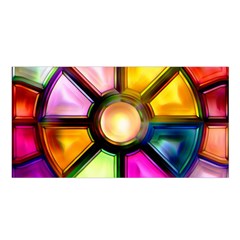 Glass Colorful Stained Glass Satin Shawl by Nexatart