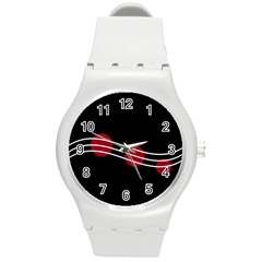 Elegant Abstraction Round Plastic Sport Watch (m) by Valentinaart