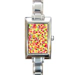 Playful bubbles Rectangle Italian Charm Watch Front