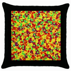 Bubbles Pattern Throw Pillow Case (black) by Valentinaart