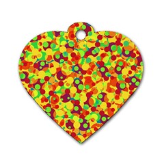 Bubbles Pattern Dog Tag Heart (one Side) by Valentinaart