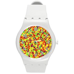 Bubbles Pattern Round Plastic Sport Watch (m) by Valentinaart