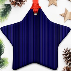 Deep Blue Lines Ornament (star) by Valentinaart