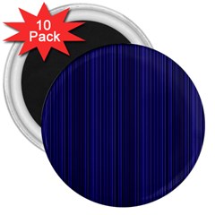 Deep Blue Lines 3  Magnets (10 Pack)  by Valentinaart