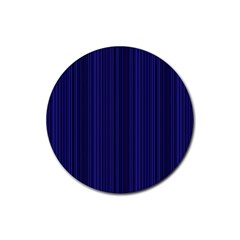 Deep Blue Lines Rubber Coaster (round)  by Valentinaart