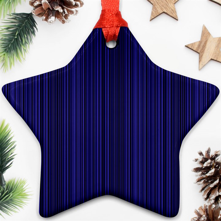 Deep blue lines Star Ornament (Two Sides)