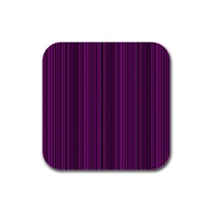 Deep Purple Lines Rubber Square Coaster (4 Pack)  by Valentinaart