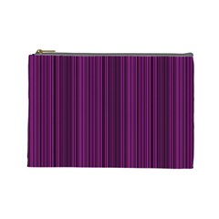 Deep Purple Lines Cosmetic Bag (large)  by Valentinaart