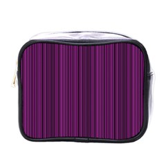 Deep purple lines Mini Toiletries Bags