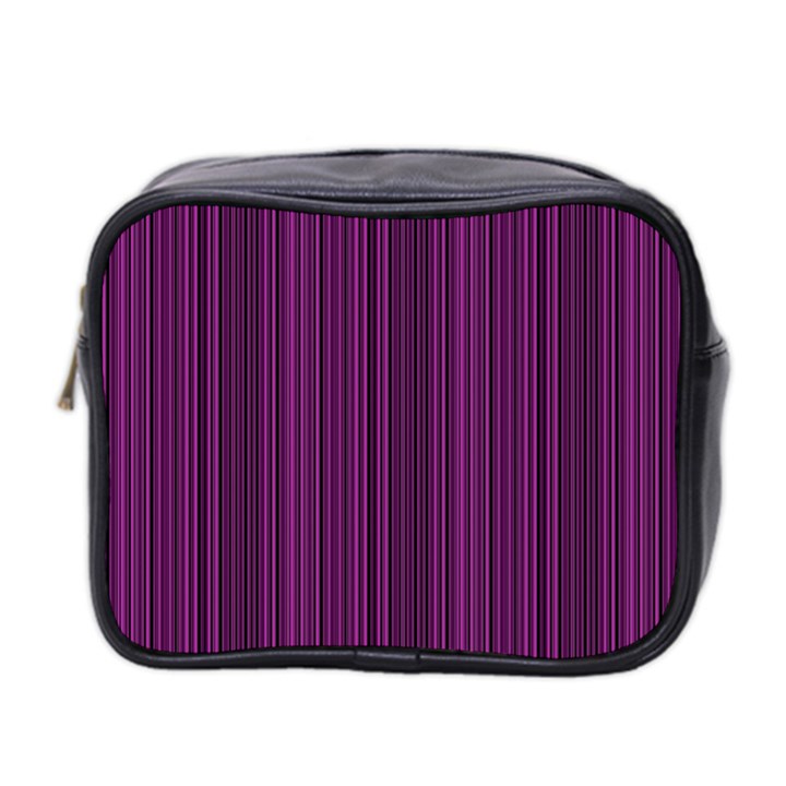 Deep purple lines Mini Toiletries Bag 2-Side