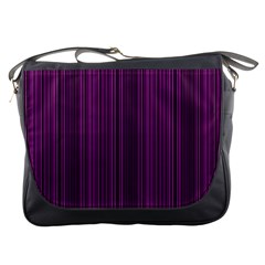 Deep purple lines Messenger Bags