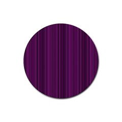 Deep Purple Lines Rubber Coaster (round)  by Valentinaart