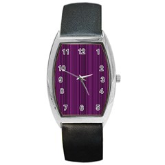 Deep Purple Lines Barrel Style Metal Watch by Valentinaart