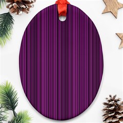 Deep Purple Lines Oval Ornament (two Sides) by Valentinaart