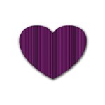 Deep purple lines Heart Coaster (4 pack)  Front