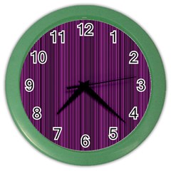 Deep Purple Lines Color Wall Clocks by Valentinaart