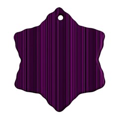 Deep Purple Lines Snowflake Ornament (two Sides) by Valentinaart