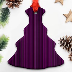 Deep Purple Lines Christmas Tree Ornament (two Sides) by Valentinaart