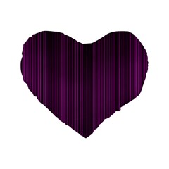 Deep Purple Lines Standard 16  Premium Heart Shape Cushions by Valentinaart