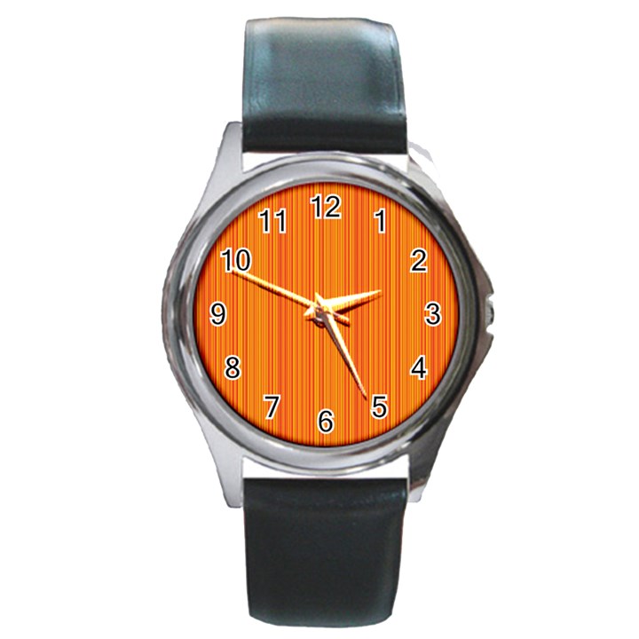 Orange pattern Round Metal Watch