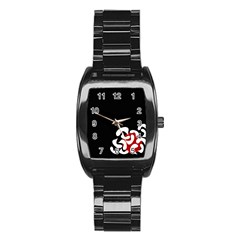 Elegant Abstraction Stainless Steel Barrel Watch by Valentinaart