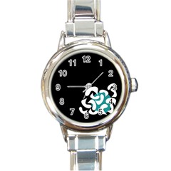 Elegant Abstraction Round Italian Charm Watch by Valentinaart