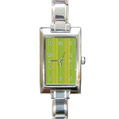 Green Lines Rectangle Italian Charm Watch by Valentinaart