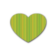 Green Lines Rubber Coaster (heart)  by Valentinaart