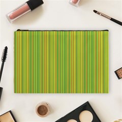 Green Lines Cosmetic Bag (large)  by Valentinaart