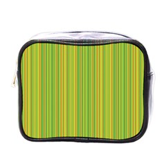 Green Lines Mini Toiletries Bags by Valentinaart