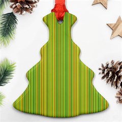 Green Lines Christmas Tree Ornament (two Sides) by Valentinaart