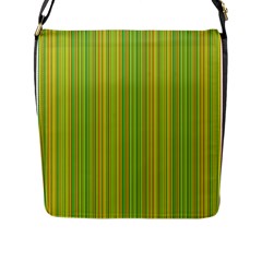 Green Lines Flap Messenger Bag (l)  by Valentinaart