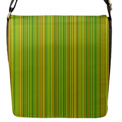 Green Lines Flap Messenger Bag (s) by Valentinaart