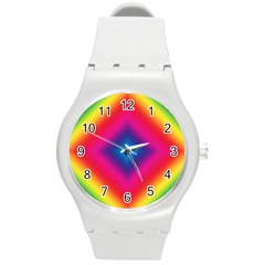 Hippie  Round Plastic Sport Watch (m) by Valentinaart