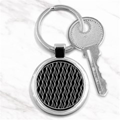 Elegant Black And White Pattern Key Chains (round)  by Valentinaart