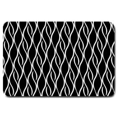 Elegant Black And White Pattern Large Doormat  by Valentinaart