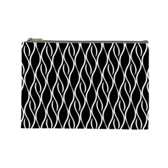 Elegant Black And White Pattern Cosmetic Bag (large)  by Valentinaart